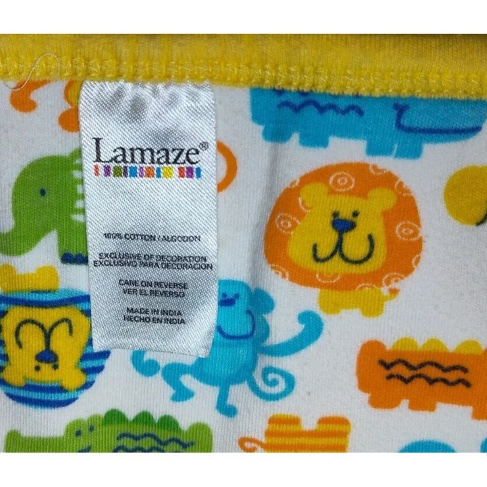 Lamaze Yellow Fun Monkey Baby Blanket Cotton 25x29 Safari Jungle Unisex Lovey